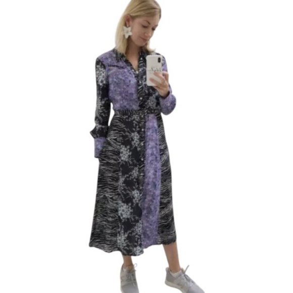 H&M purple and black button down size M - Picture 1 of 12